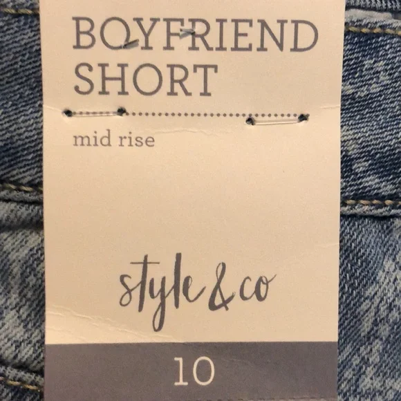 Style & Co Gossamer-Print Boyfriend Shorts - Picture 4 of 5